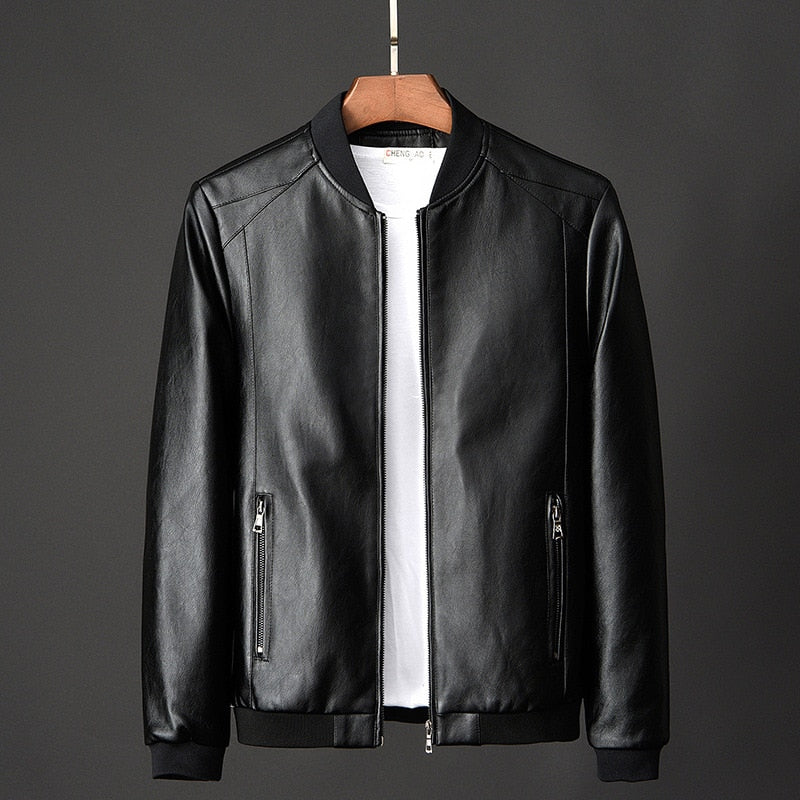 Men's Leather Bomber Jacket