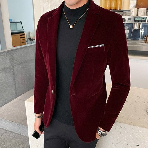 Velvet Slim Fit Blazer