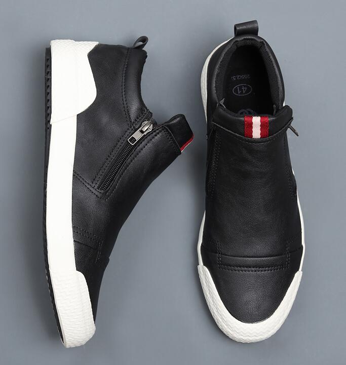 Leather Casual slip on Fashion High Sneakers