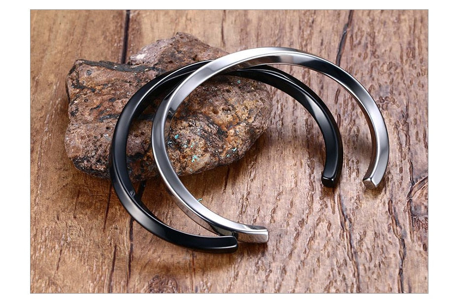 Vintage Stainless Steel Bangle for Men Women Twisted Cuff Bracelet Unisex Casual Jewelry