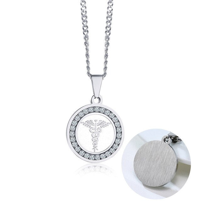 Praying Hands Coin Medal Pendant Necklaces