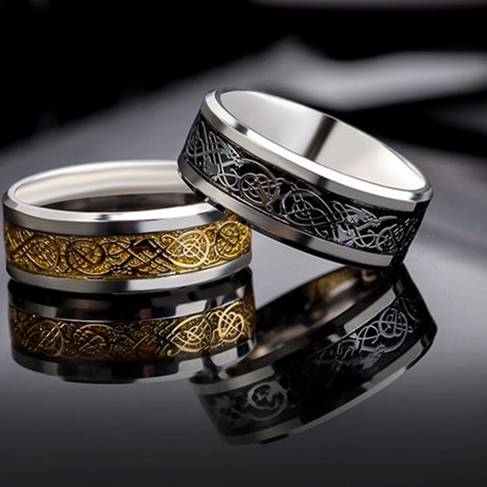 Vintage Dragon Inlay Rings