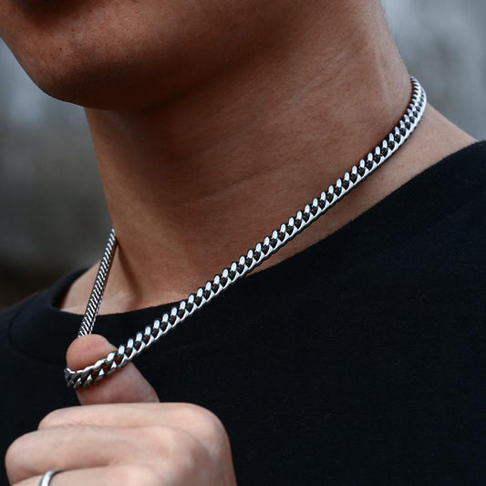 Cuban Link Chains Chokers Plated Necklace For Men's Jewelry
