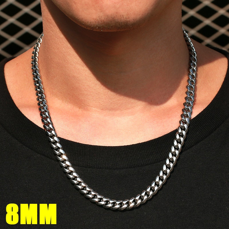 Cuban Link Chains Chokers Plated Necklace For Men's Jewelry