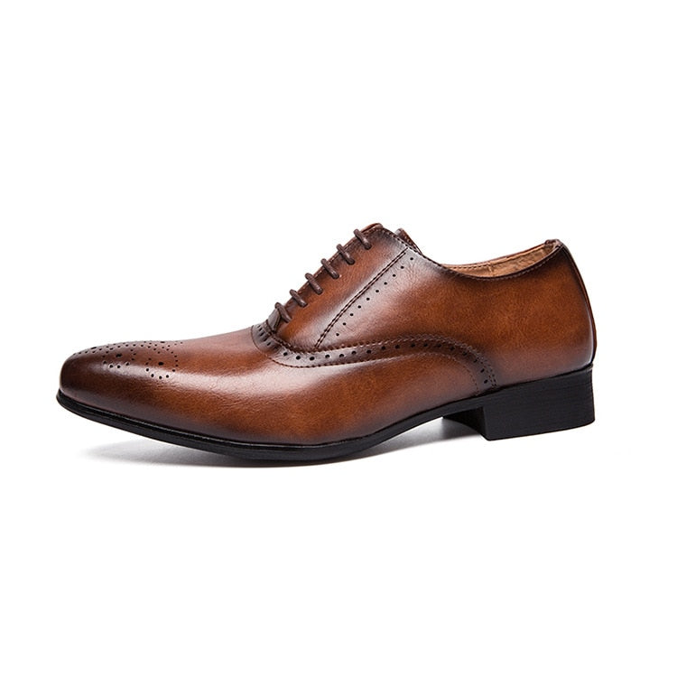 Men Pointed Oxfords Lace-Up Designer Formal Shoes