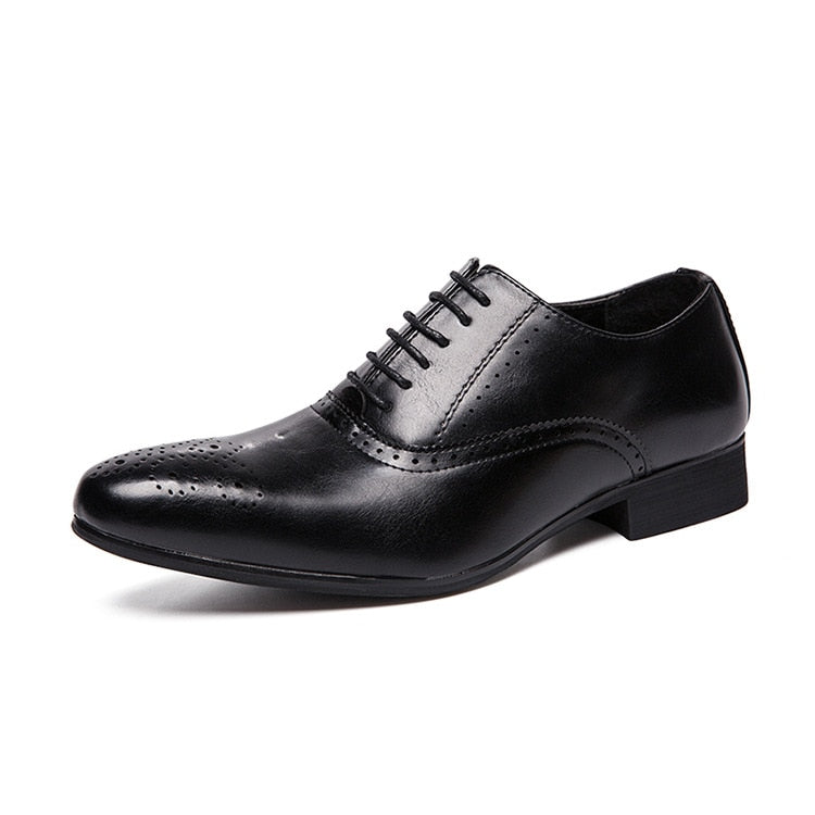 Men Pointed Oxfords Lace-Up Designer Formal Shoes