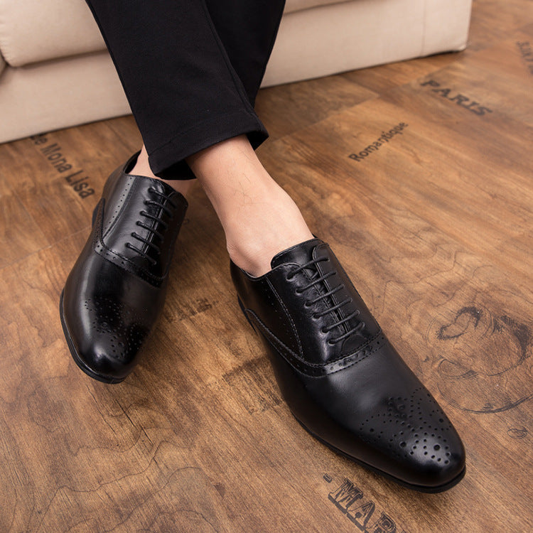 Men Pointed Oxfords Lace-Up Designer Formal Shoes