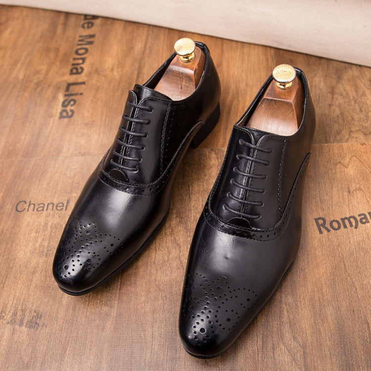 Men Pointed Oxfords Lace-Up Designer Formal Shoes