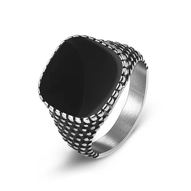 Fashion Black Stone Men Rings