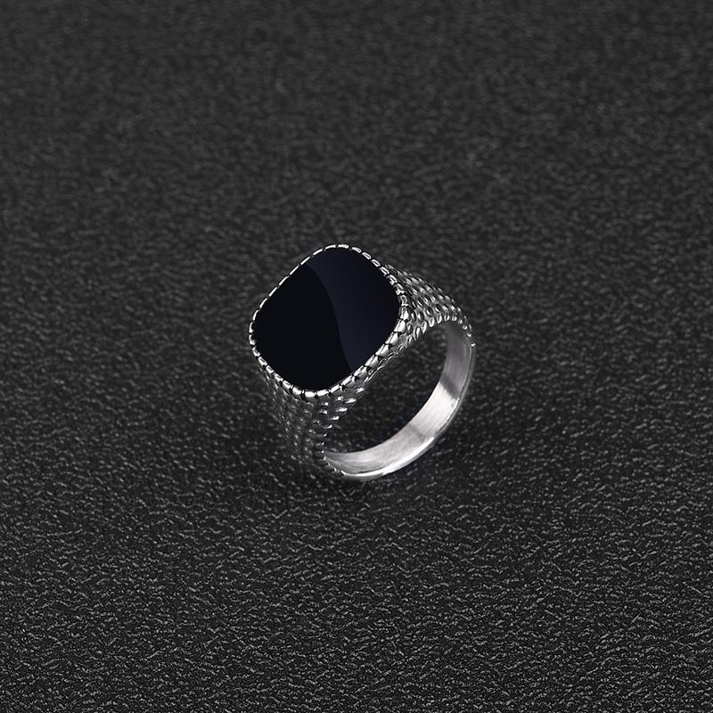 Fashion Black Stone Men Rings