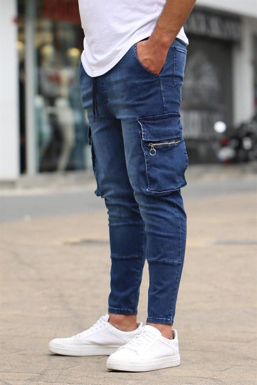 Ripped Patchwork Pencil Denim Pants