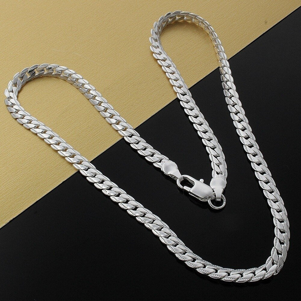 Embossing Flat Snake Chain Necklace