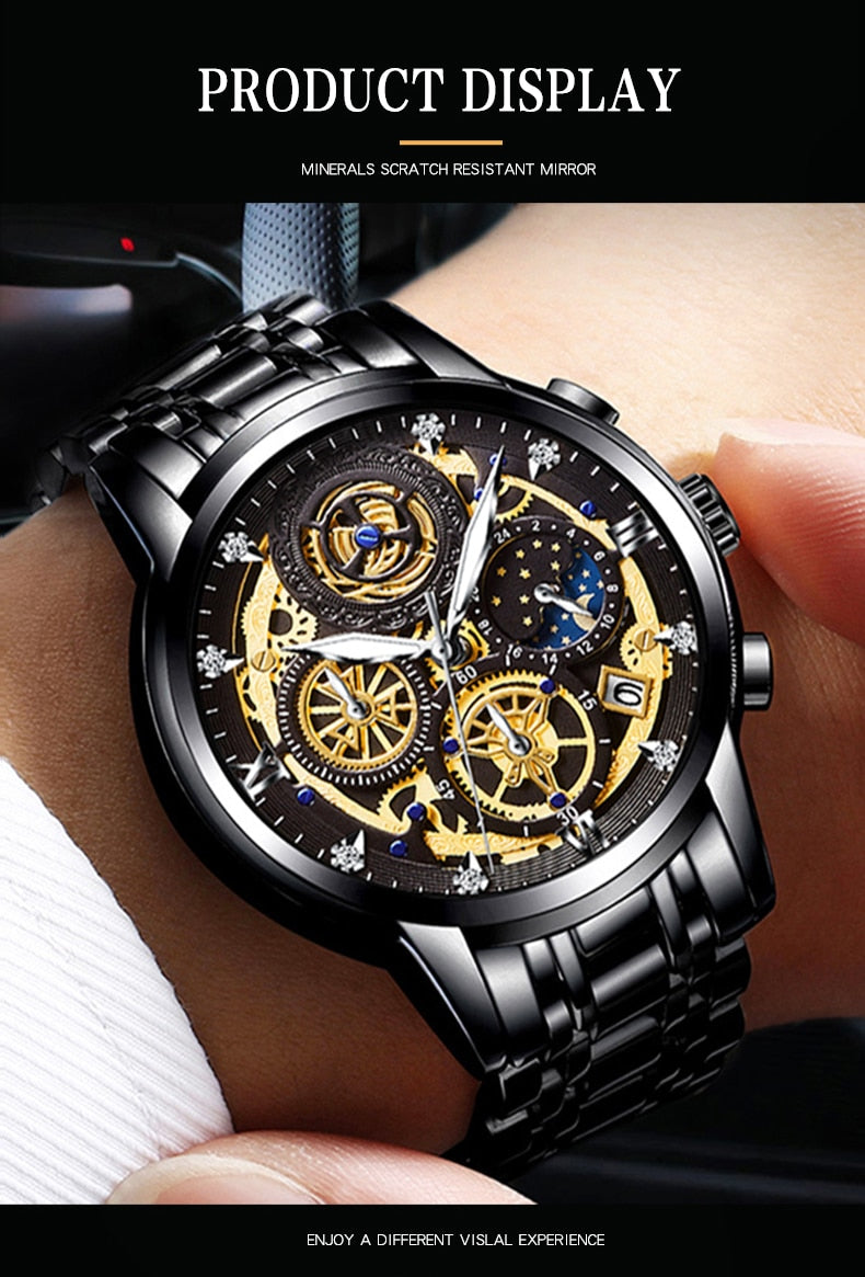New Fashion Waterproof Sports Chronograph Quartz  Men's Wrist Watch