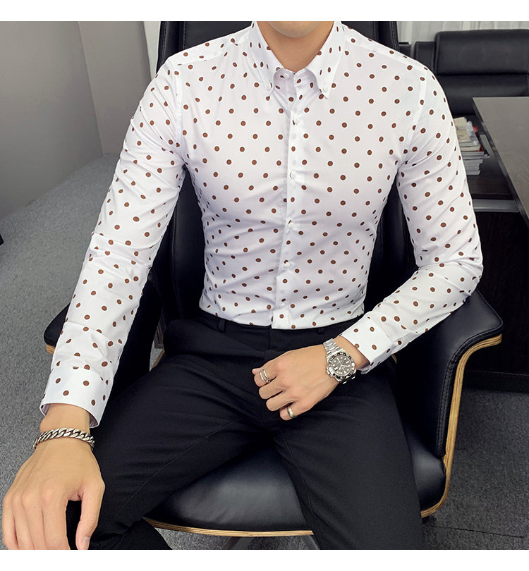 Casual Men's Shirt Slim Fit Fashion Long Sleeve Business Dress Shirts