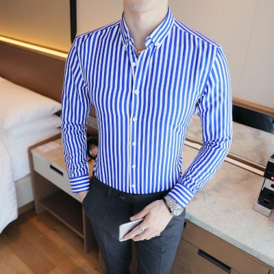 Fashion Slim Fit Striped Long Sleeve Shirts