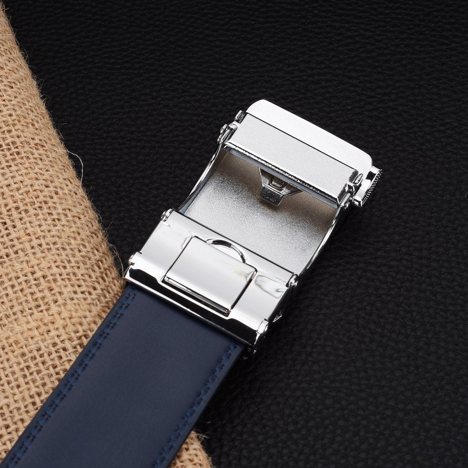 Blue Men's Belt | Belt With Automatic Buckle | TOXYNO