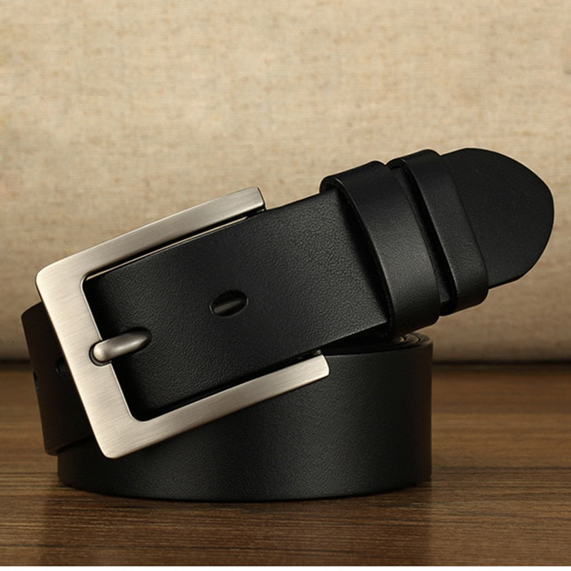 Genuine Leather Belt Retro Pin Buckle