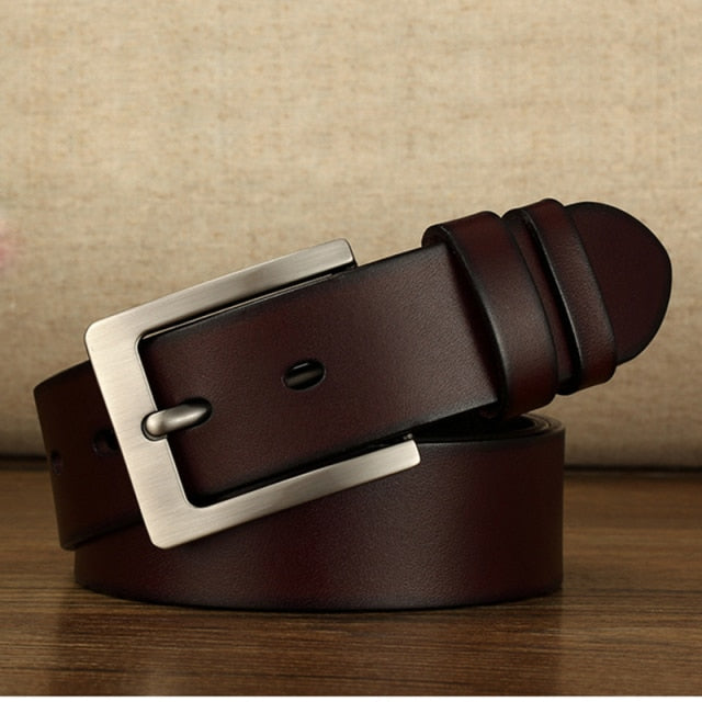 Genuine Leather Belt Retro Pin Buckle