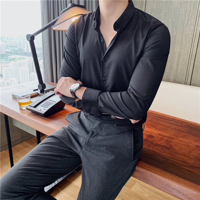 Slim Fit Business Long Sleeve Shirts