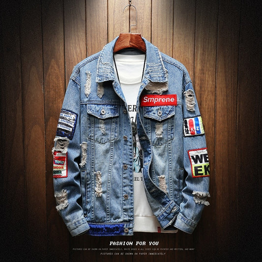 New Fashion Men's Denim Patch Jackets