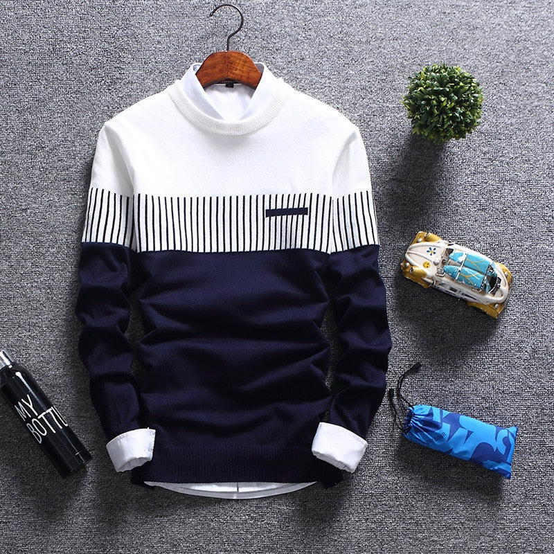 Wool Slim Fit Striped Knitted Sweaters