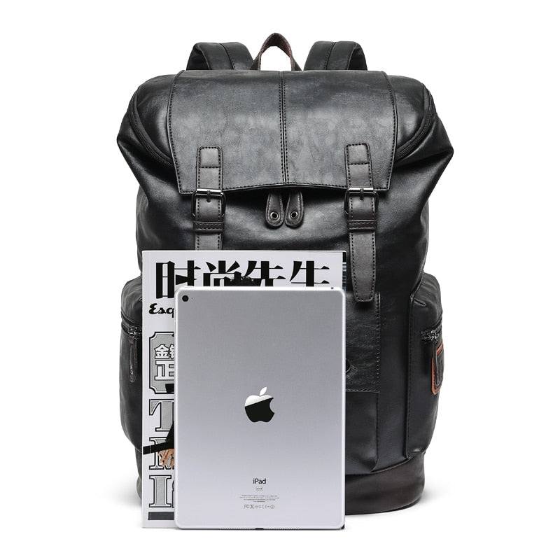 Leather Antitheft Laptop Men Backpack