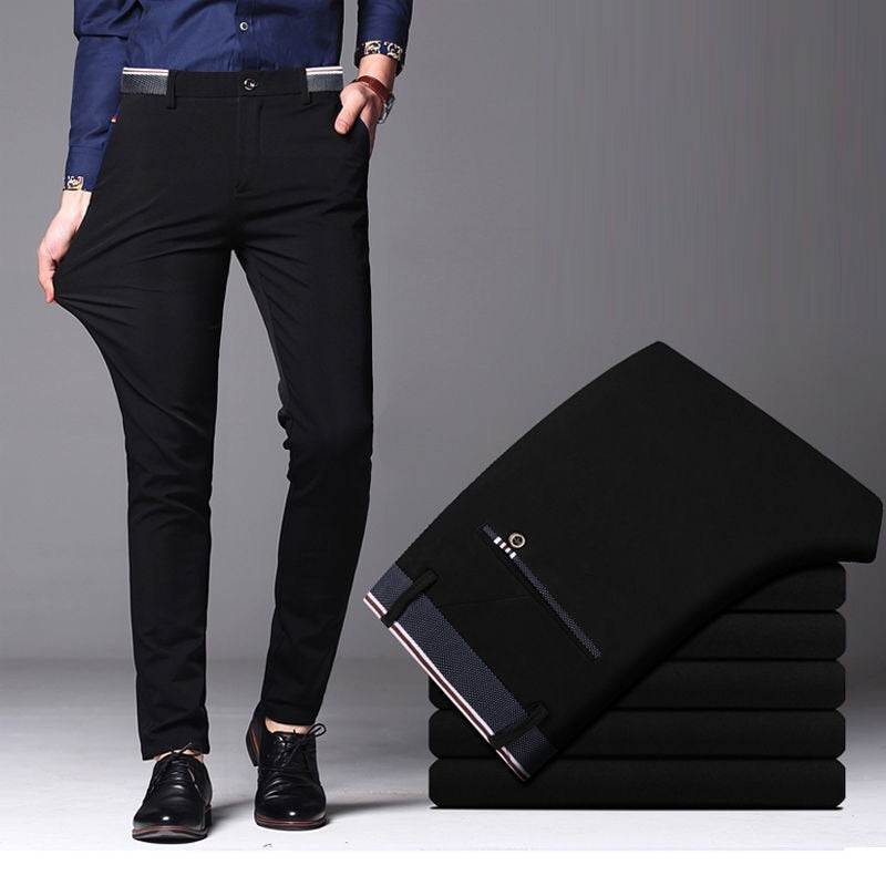 Fashion Business Casual Long Elastic Suit Pants