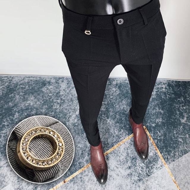 Men's Fashion Casual Slim Fit Ankle Dress Pants
