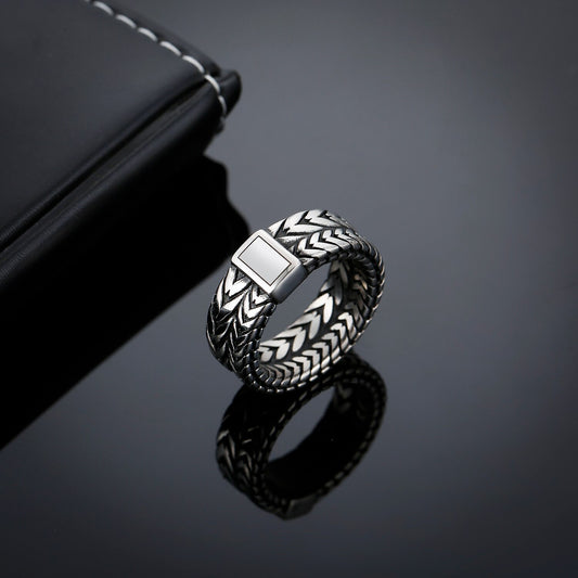 Double Chain Charm Ring