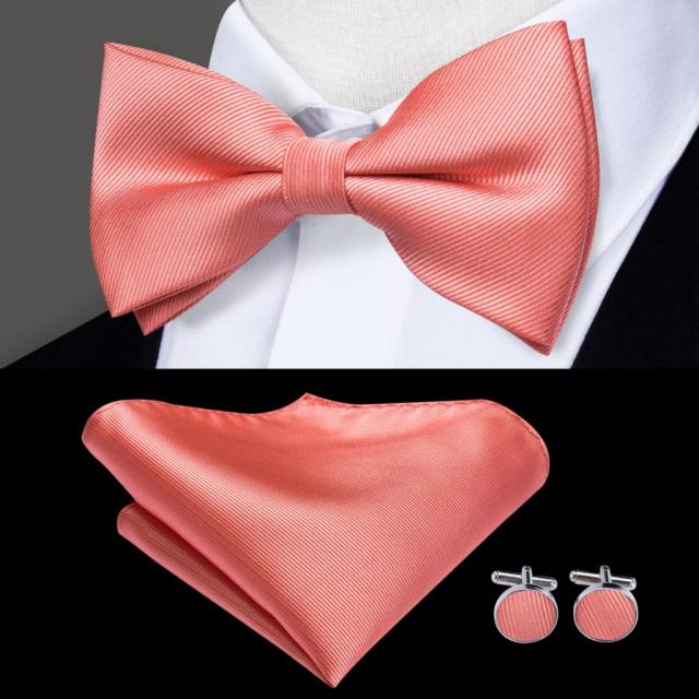 Butterfly Pre-Tied Bow Tie with Pocket Square & Cufflinks