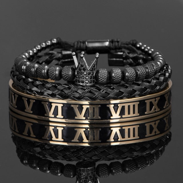 Roman Royal Crown Charm Bracelet