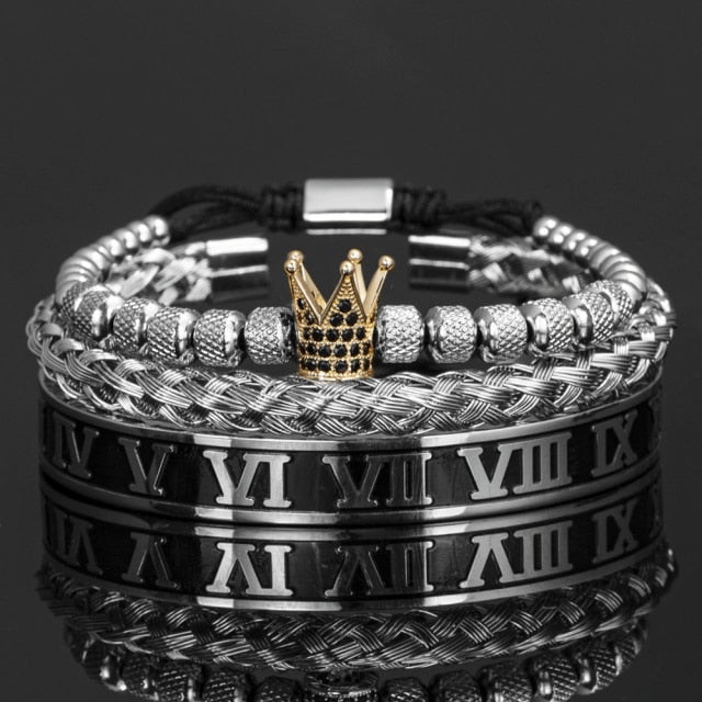 Roman Royal Crown Charm Bracelet