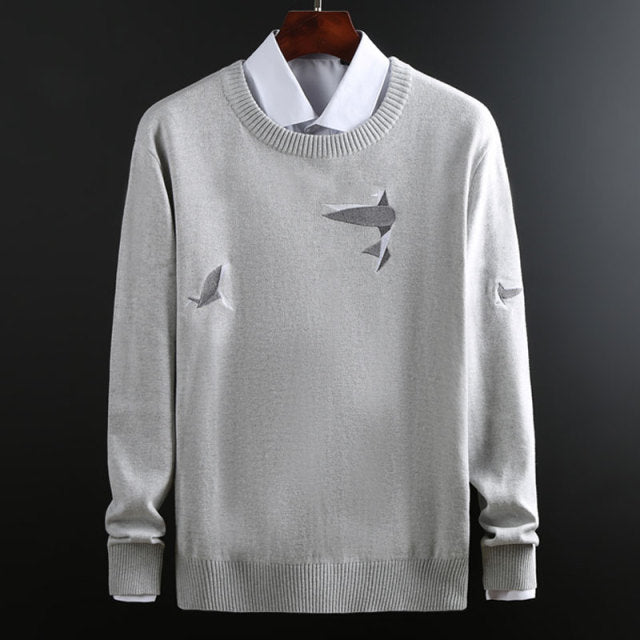 Mens Casual Slim-Fit Knitted Sweaters