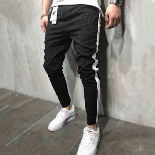 Stripe Slim-fit Fashion pants men