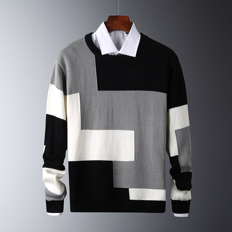 Casual O-Neck Embroidery Slim Fit Knitwear Sweater