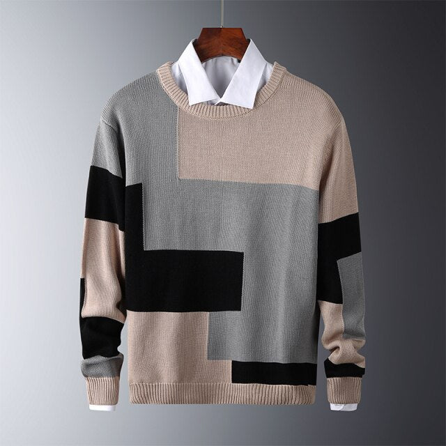 Casual O-Neck Embroidery Slim Fit Knitwear Sweater