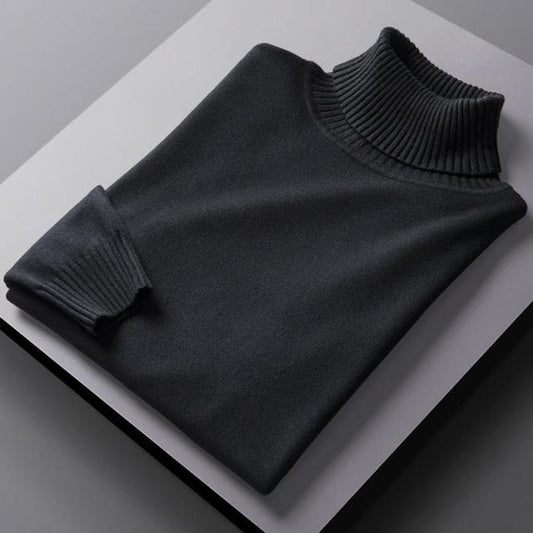 Classic Solid Style Turtleneck Knit Sweaters