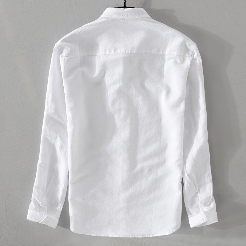 Italy style long-sleeved linen shirt