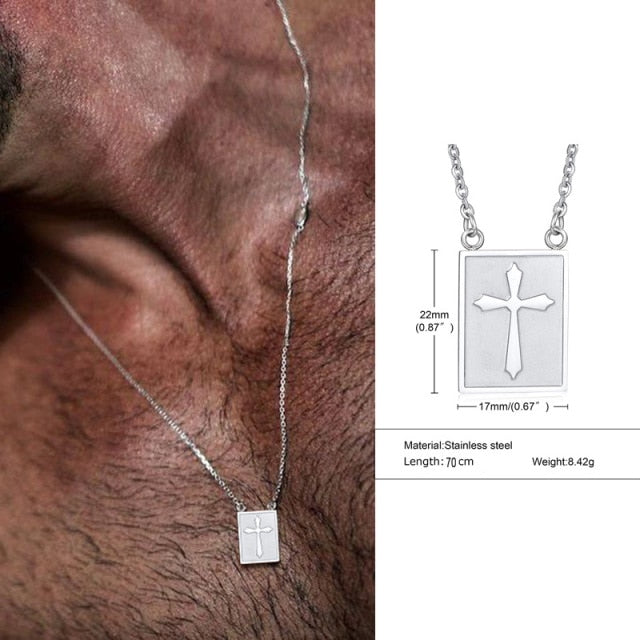 Men Cross Scapular Necklace