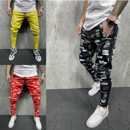 Men's Fashion 3D Printing Slim-Fit Sweatpants