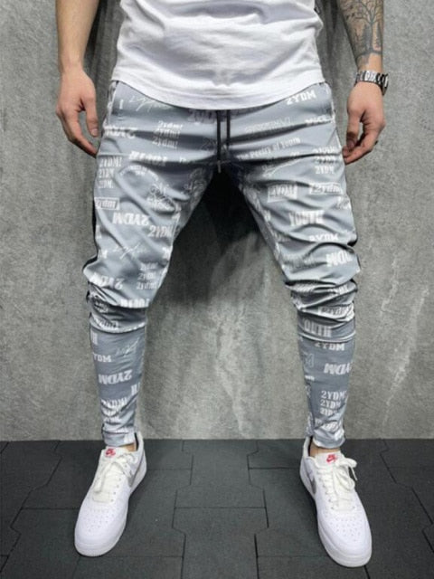 Men's Fashion 3D Printing Slim-Fit Sweatpants