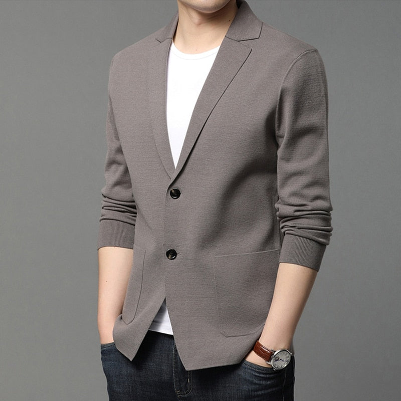 Men Blazer Knitting Fashion Sweatshirt