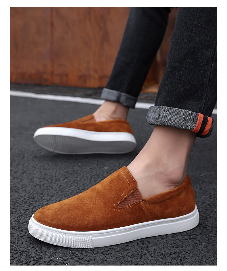 Fashion Shoes Natural Leather Slip On Sneakers