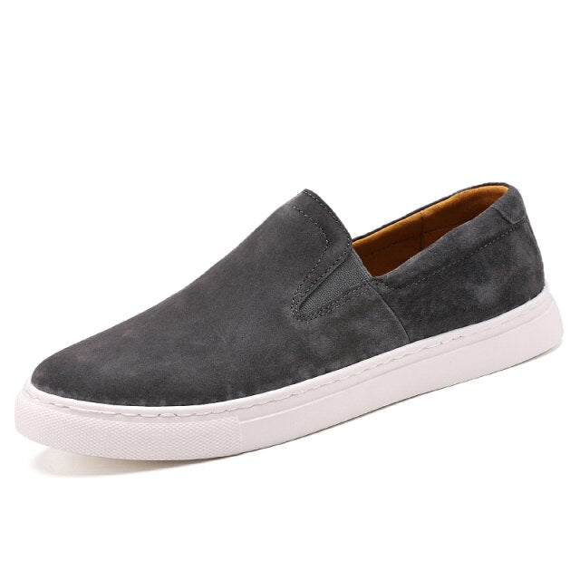 Fashion Shoes Natural Leather Slip On Sneakers