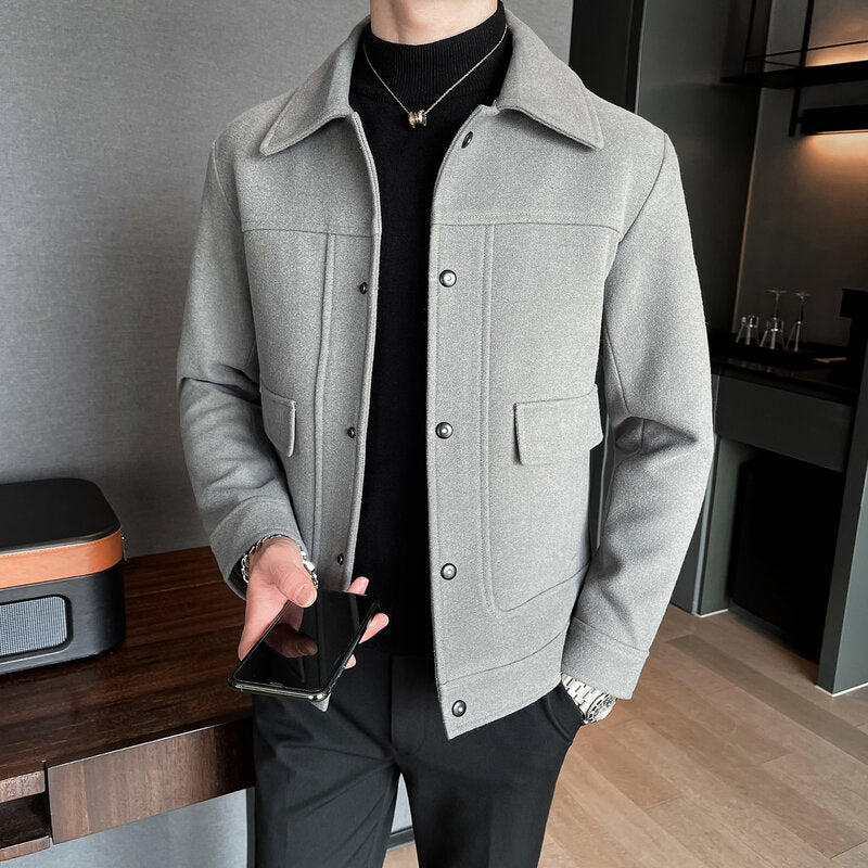 Casual Fashion Slim Fit Woolen Coat