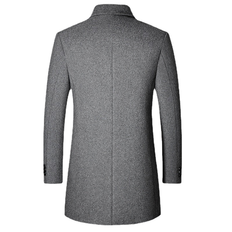 Mid-length Slim-fit Woolen Coat