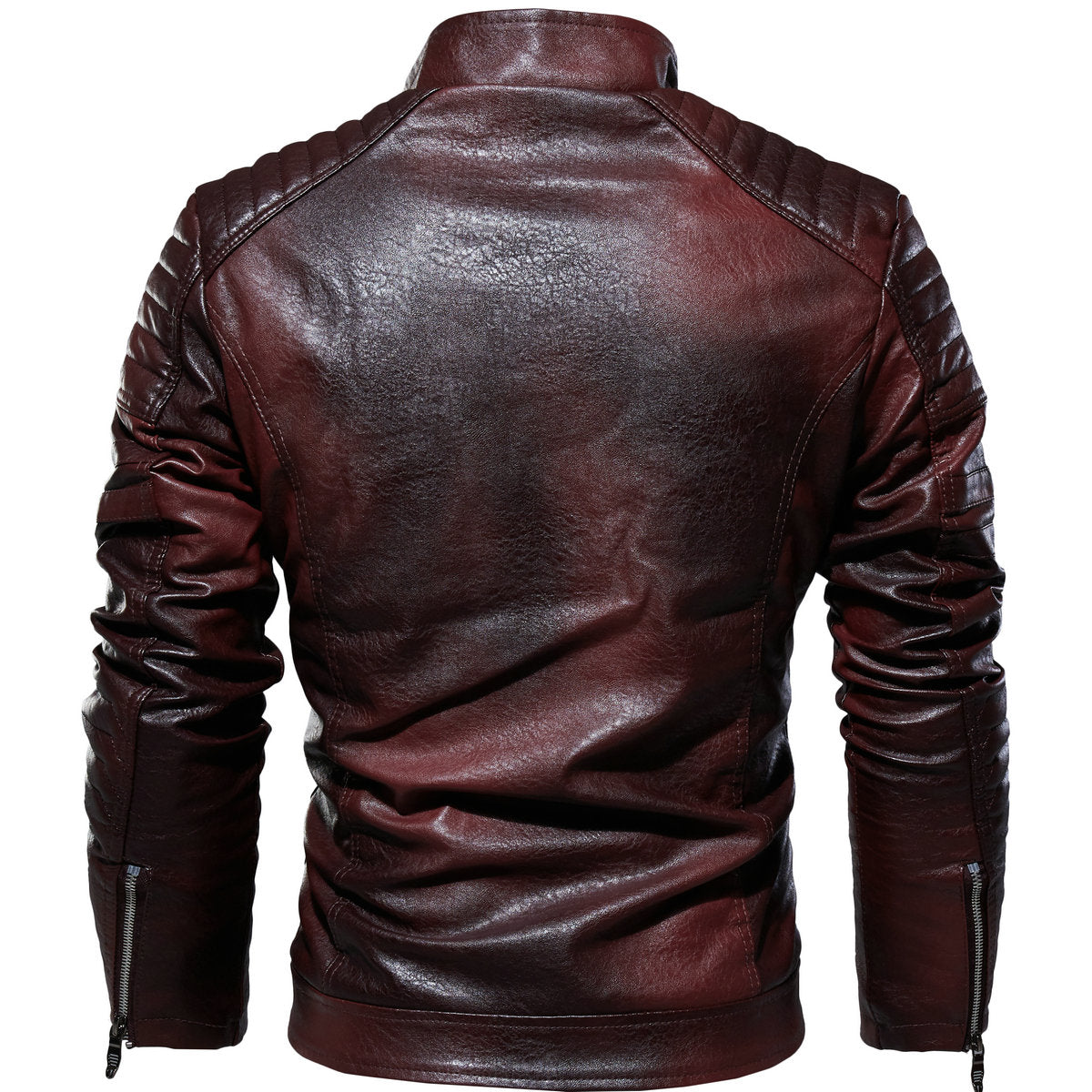 PU Leather Casual Windbreaker Jacket
