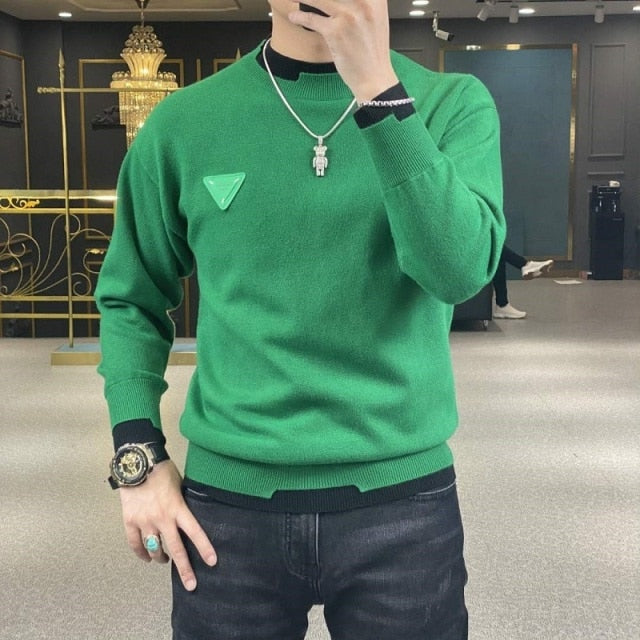 Casual Long Sleeve Slim Knitted Fashion Sweatshirt