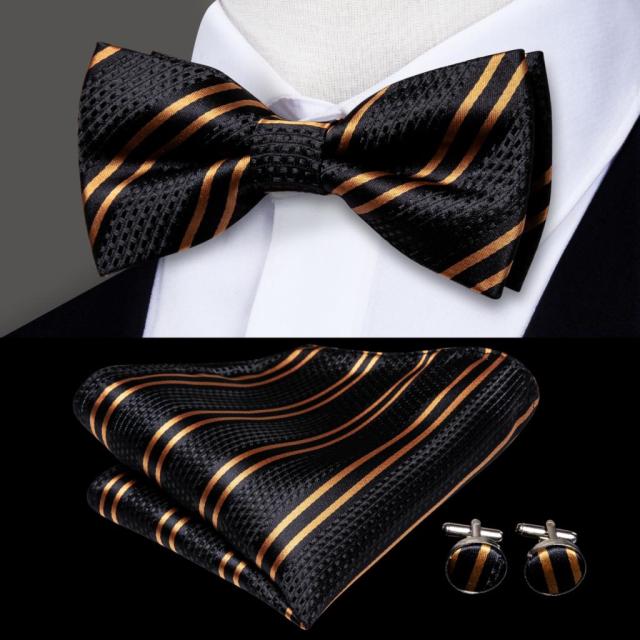 Butterfly Pre-Tied Bow Tie with Pocket Square & Cufflinks