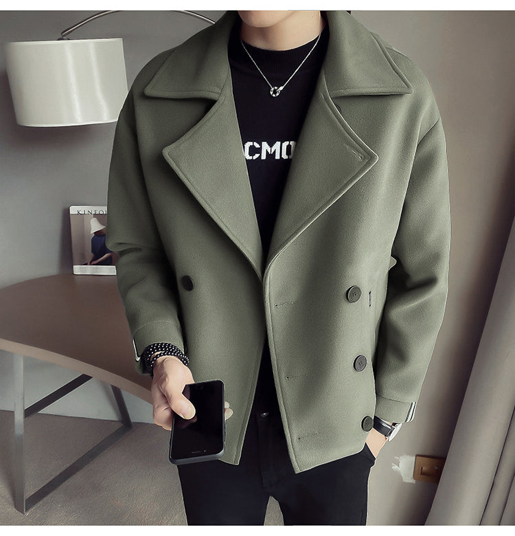 Casual Loose Short Wool Trench Coat